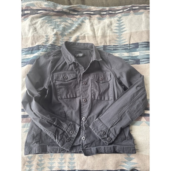 Vuori Jackets & Blazers - Vuori Women's Medium Light Weight Hooded Jacket Button Up Dark Gray